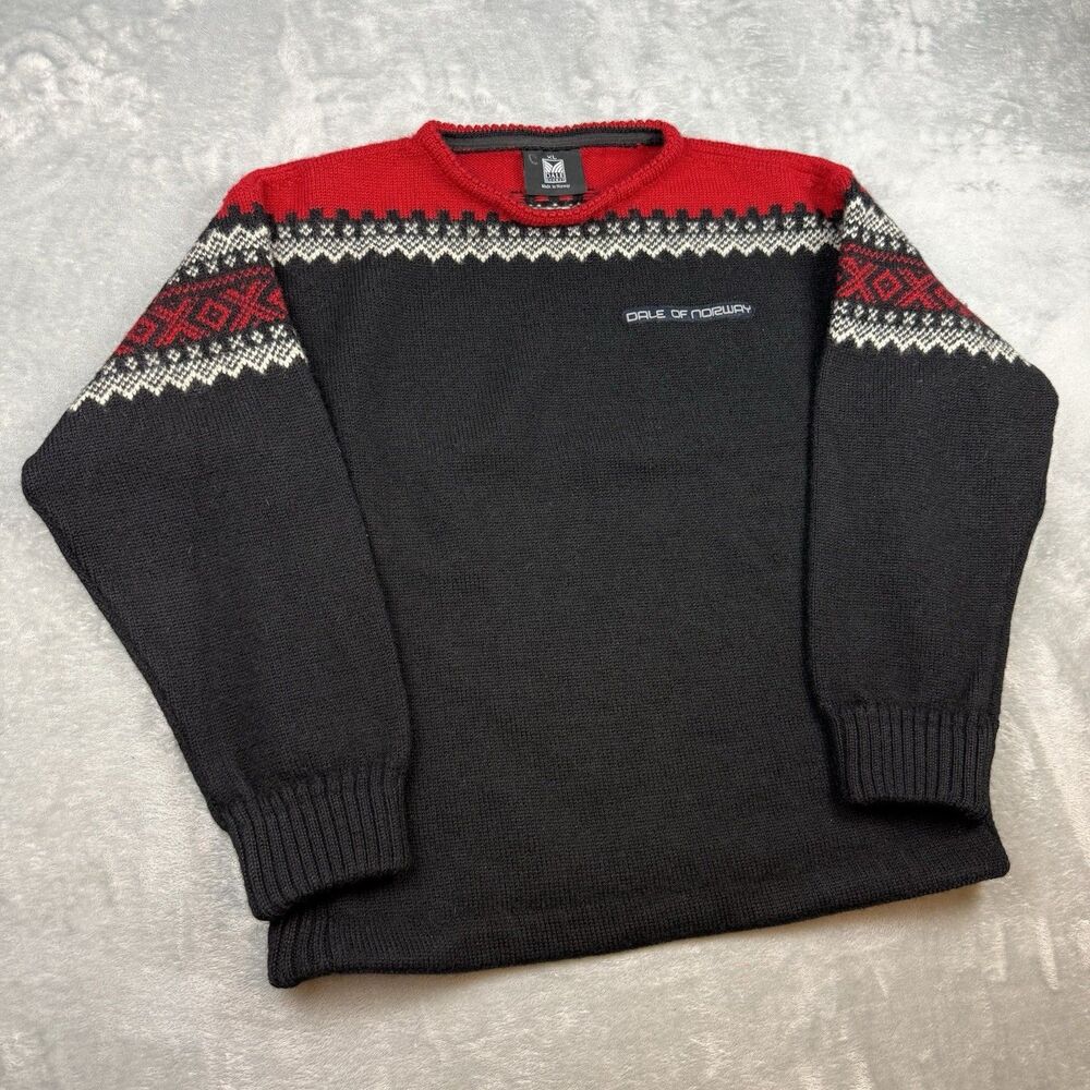 Vintage Dale of Norway Nordic Wool Sweater XL Norway Ski Fair Isle Knit